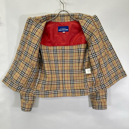 Burberry LONDON バーバリーロンドン 【BLUE LABEL】ベージュ コットン ノヴァチェックボタンジャケット ジャケット