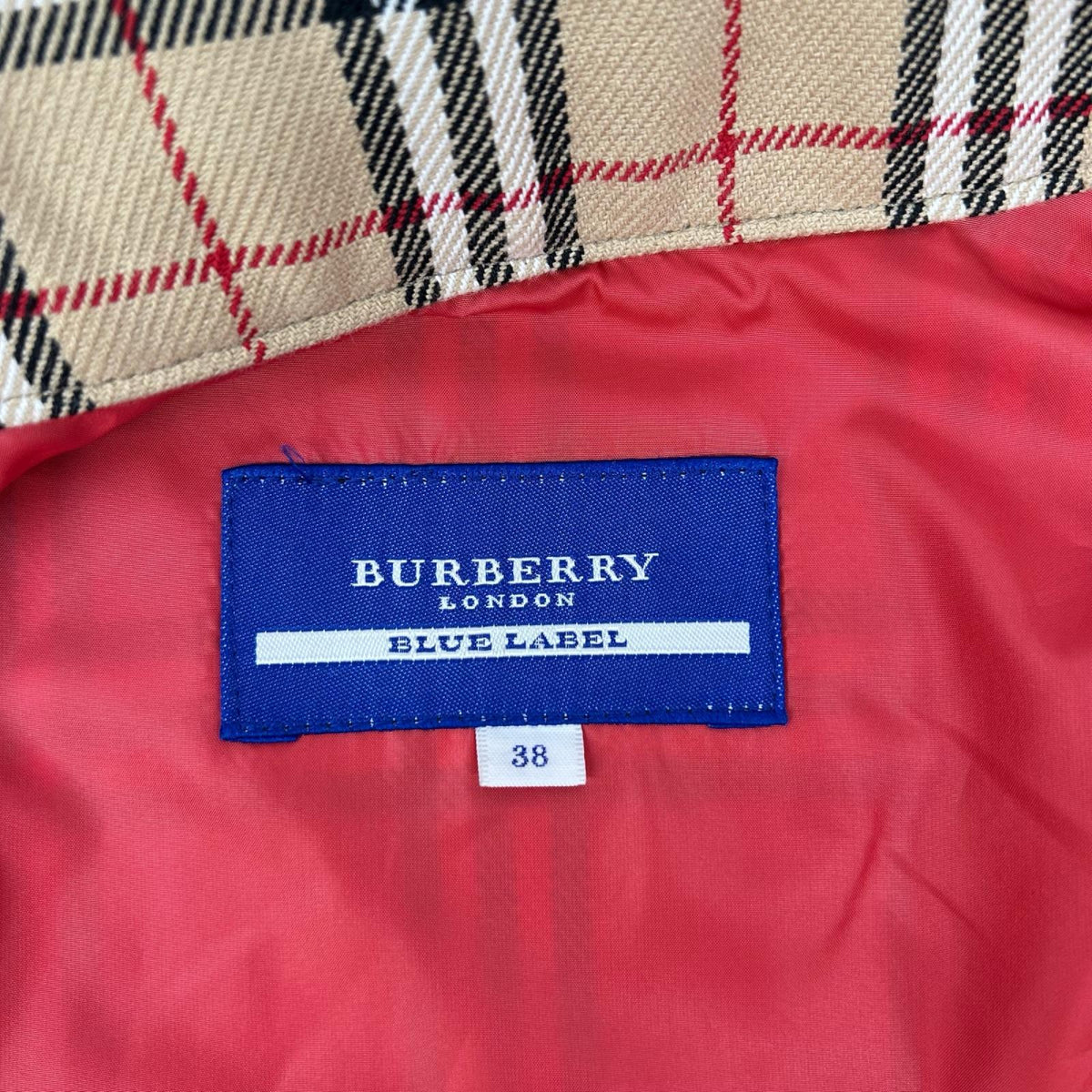 Burberry LONDON バーバリーロンドン 【BLUE LABEL】ベージュ コットン ノヴァチェックボタンジャケット ジャケット