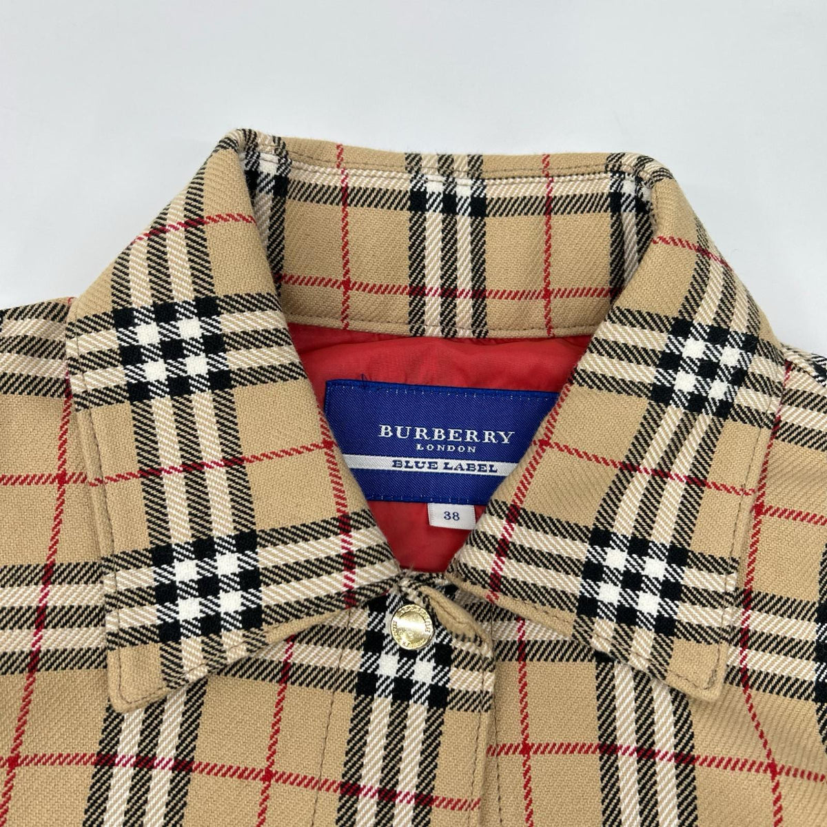 Burberry LONDON バーバリーロンドン 【BLUE LABEL】ベージュ コットン ノヴァチェックボタンジャケット ジャケット