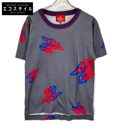 VivienneWestwoodRedLabel ヴィヴィアンウエストウッドレッドレーベル 16-12-312011 グレー×レッド×ブルー コットン グラフィックプリントカットソー トップス