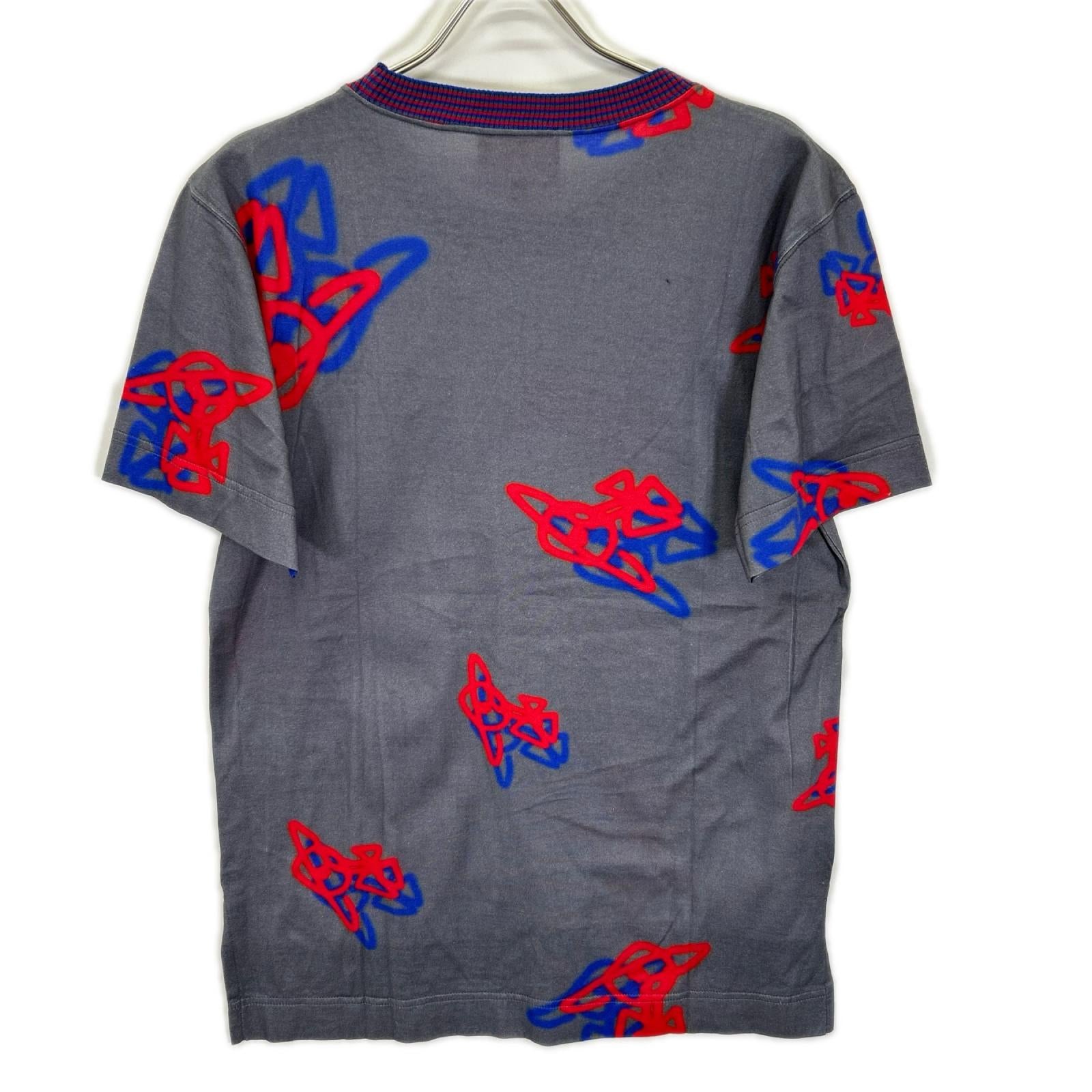 VivienneWestwoodRedLabel ヴィヴィアンウエストウッドレッドレーベル 16-12-312011 グレー×レッド×ブルー コットン グラフィックプリントカットソー トップス