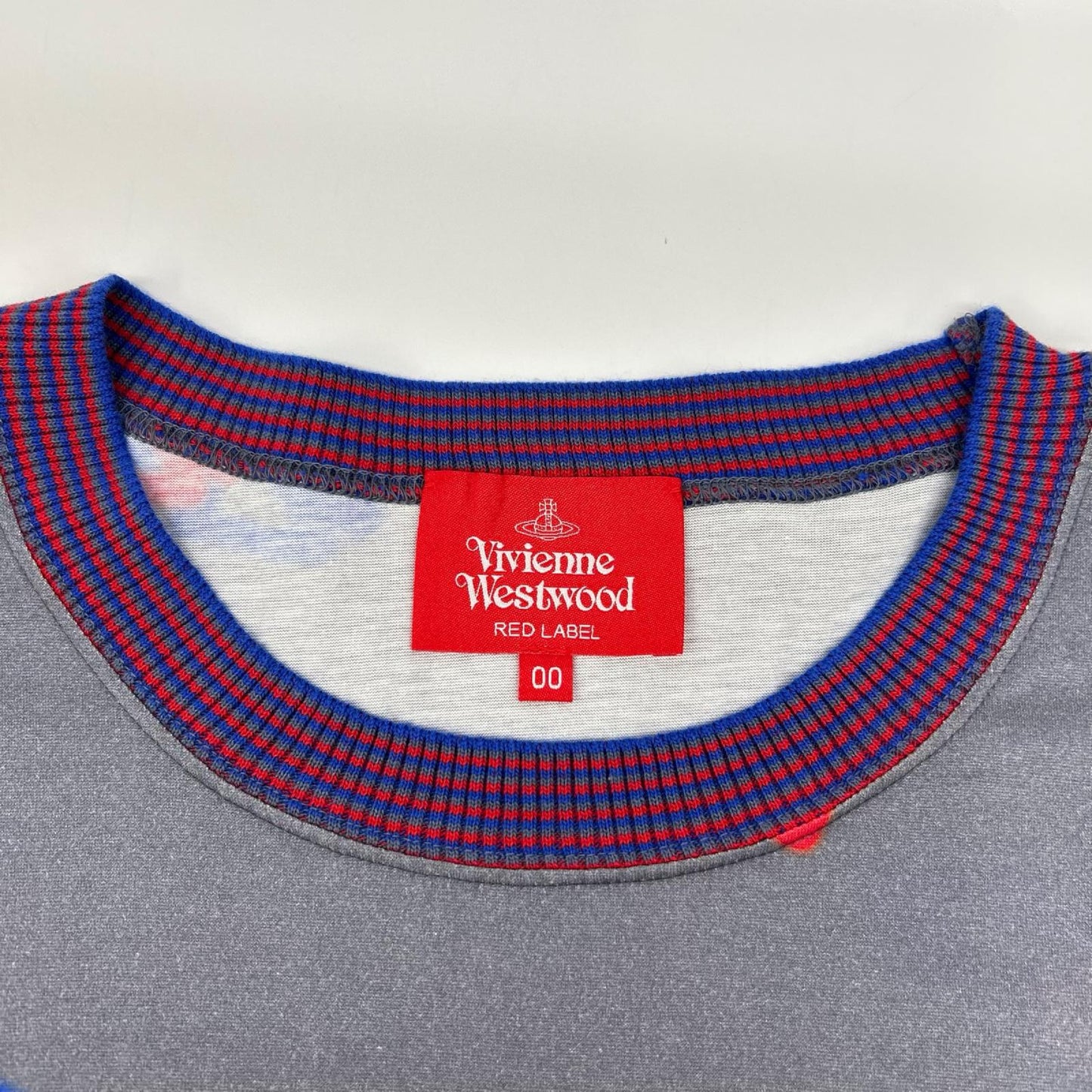 VivienneWestwoodRedLabel ヴィヴィアンウエストウッドレッドレーベル 16-12-312011 グレー×レッド×ブルー コットン グラフィックプリントカットソー トップス