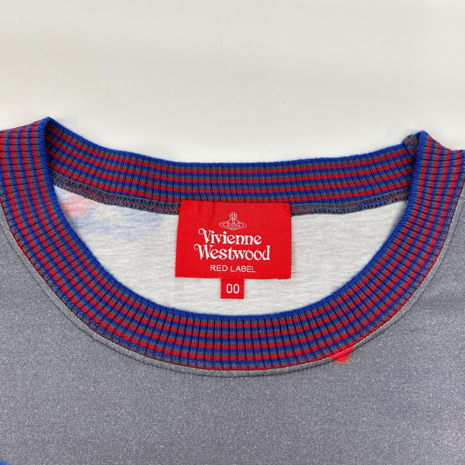 VivienneWestwoodRedLabel ヴィヴィアンウエストウッドレッドレーベル 16-12-312011 グレー×レッド×ブルー コットン グラフィックプリントカットソー トップス