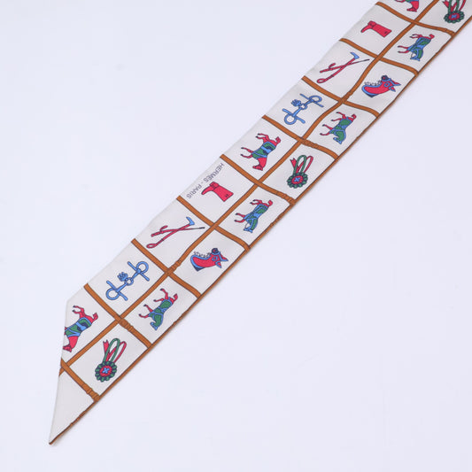 HERMES エルメス 【美品】Couvertures et Tenues de Jour 馬着 シルク ツイリー スカーフ