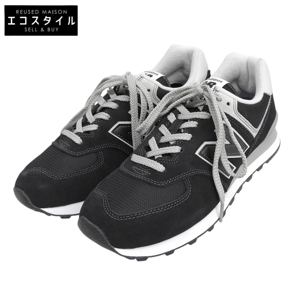NEW BALANCE ニューバランス 新品同様 574ローカット スニーカー シューズ メンズ 黒 ブラック 27cm ML574EVB シューズ
