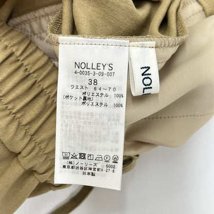 NOLLEY'S ノーリーズ 24年製 カーキ ストレッチツイル ワイドパンツ ボトムス