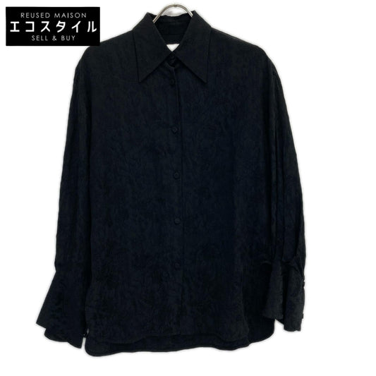 Mame Kurogouchi マメクロゴウチ 25FW MM25FW-SH020 ブラック Floral Jacquard Shirt トップス