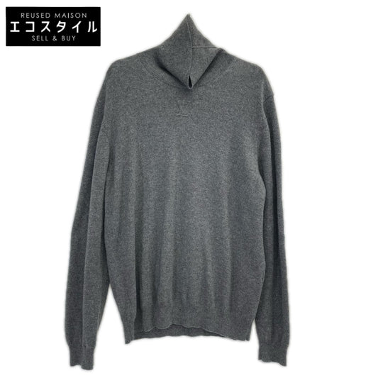 LOUIS VUITTON ルイヴィトン RM221Q JZE HMN41W 22SS グレー カシミヤシルク LV エンボスロゴ インサイドアウト タートルネックニット トップス