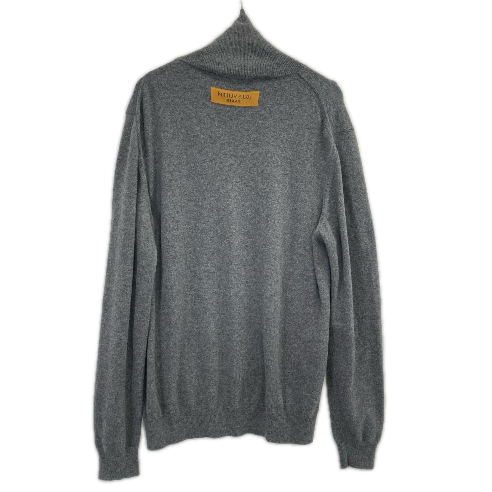 LOUIS VUITTON ルイヴィトン RM221Q JZE HMN41W 22SS グレー カシミヤシルク LV エンボスロゴ インサイドアウト タートルネックニット トップス
