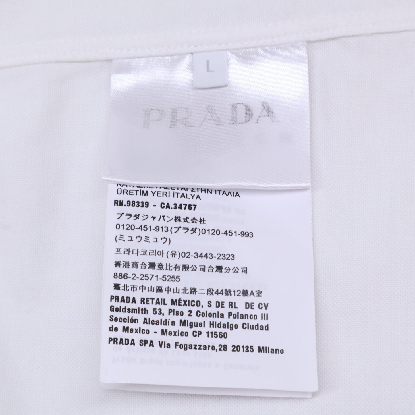 PRADA プラダ 【国内正規/23年製】UCS414 ロゴ刺繍 ワンポケット 半袖オープンカラーシャツ トップス