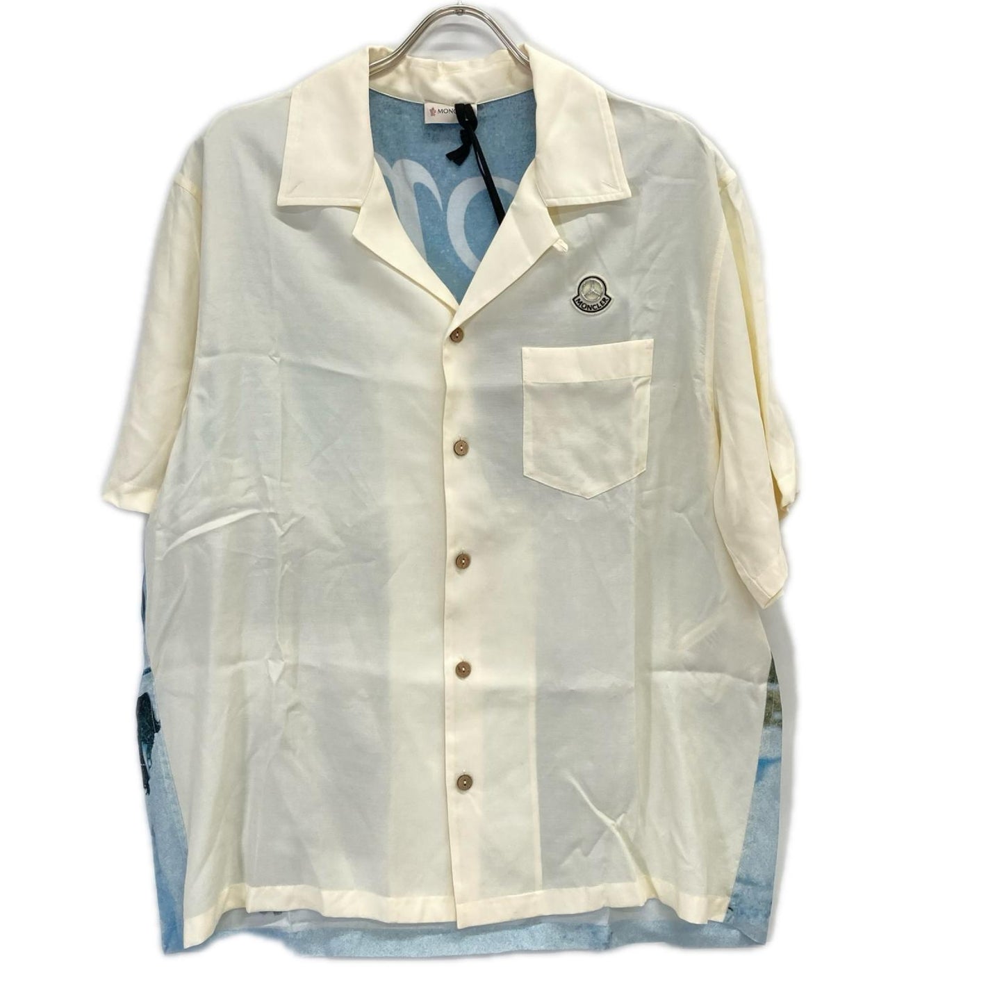MONCLER モンクレール 【GENIUS】×MERCEDES-BENZ BY NIGO 24年製 アイボリー CAMICIA バックプリントショートスリーブオープンカラーシャツ トップス