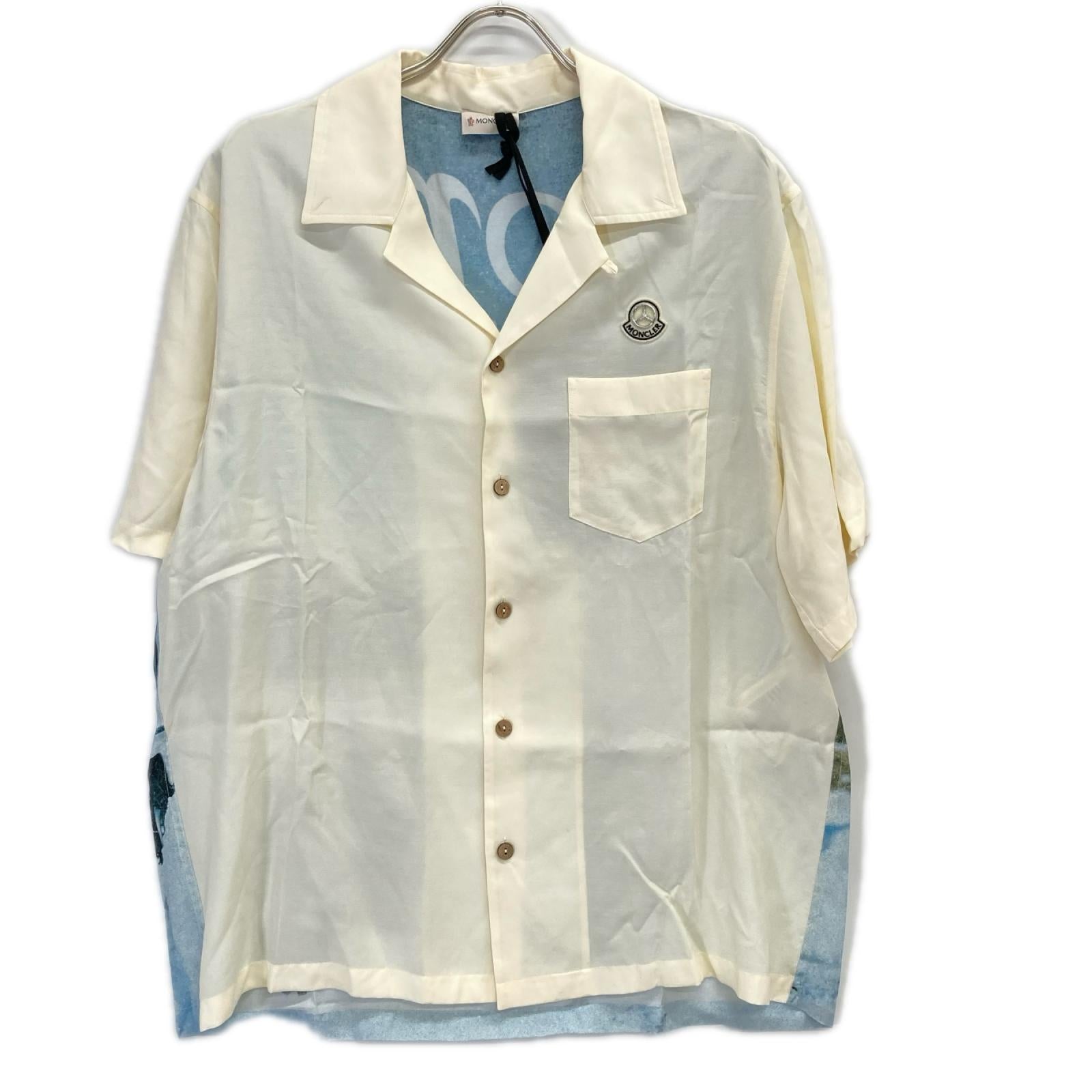 MONCLER モンクレール 【GENIUS】×MERCEDES-BENZ BY NIGO 24年製 アイボリー CAMICIA バックプリントショートスリーブオープンカラーシャツ トップス