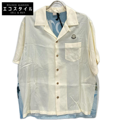 MONCLER モンクレール 【GENIUS】×MERCEDES-BENZ BY NIGO 24年製 アイボリー CAMICIA バックプリントショートスリーブオープンカラーシャツ トップス