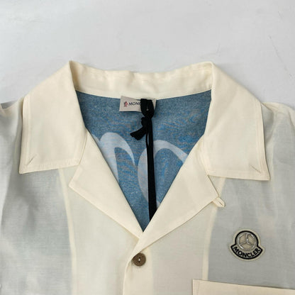 MONCLER モンクレール 【GENIUS】×MERCEDES-BENZ BY NIGO 24年製 アイボリー CAMICIA バックプリントショートスリーブオープンカラーシャツ トップス