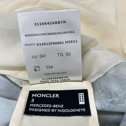 MONCLER モンクレール 【GENIUS】×MERCEDES-BENZ BY NIGO 24年製 アイボリー CAMICIA バックプリントショートスリーブオープンカラーシャツ トップス