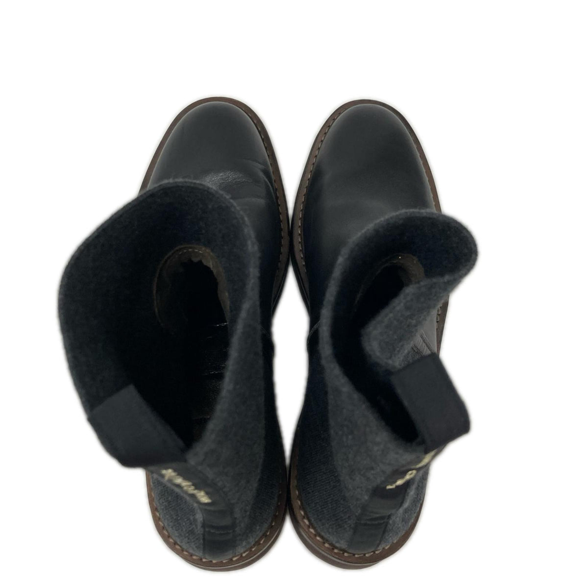 BRUNELLO CUCINELLI ブルネロクチネリ 【美品】レザーｘニット チェルシー アンクルブーツ シューズ
