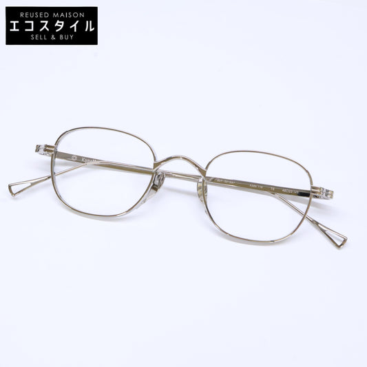 KameManNen カメマンネン KMN114 TS シルバー メタル ワイドスクエアシェイプ 眼鏡/アイウェア 眼鏡