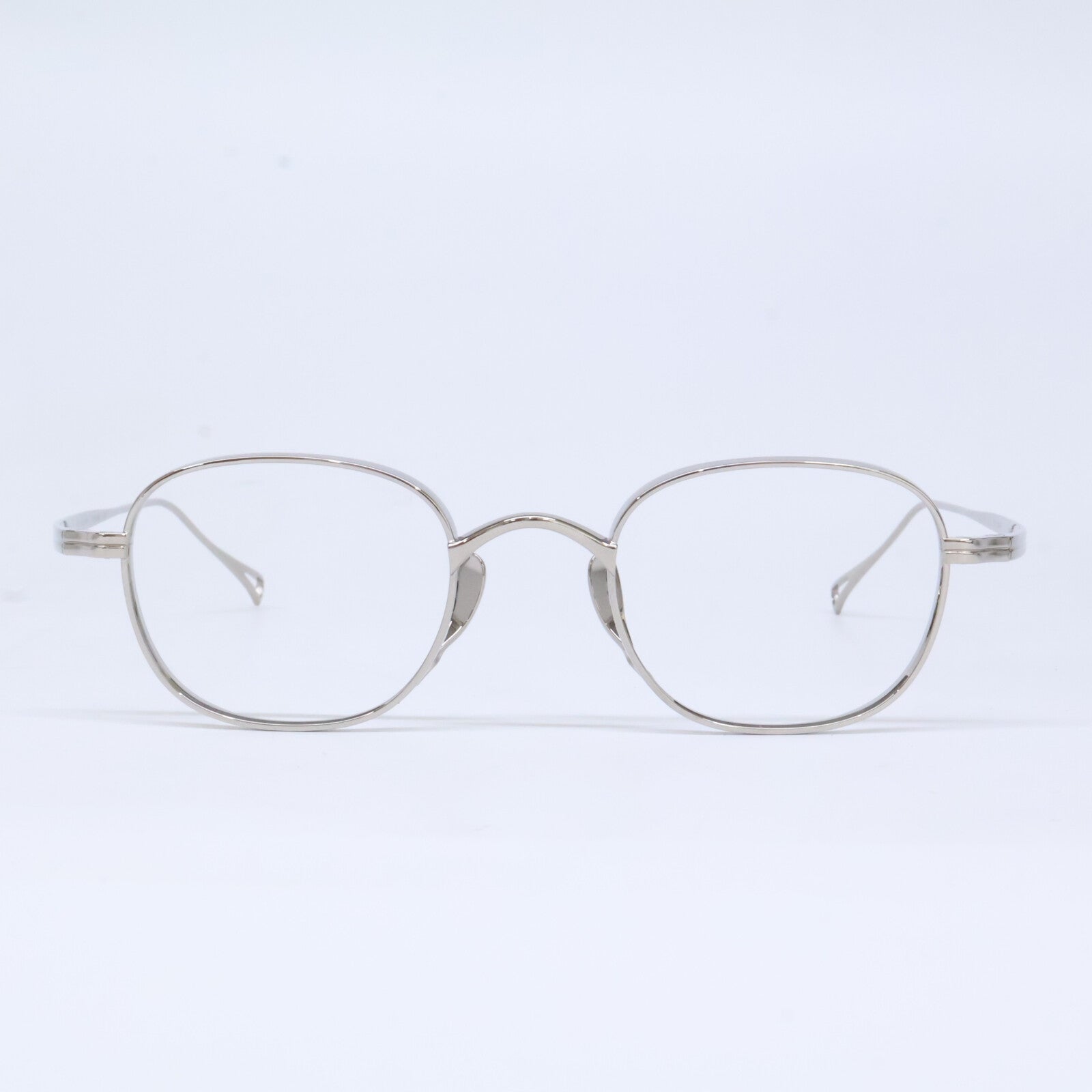 KameManNen カメマンネン KMN114 TS シルバー メタル ワイドスクエアシェイプ 眼鏡/アイウェア 眼鏡