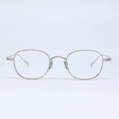 KameManNen カメマンネン KMN114 TS シルバー メタル ワイドスクエアシェイプ 眼鏡/アイウェア 眼鏡