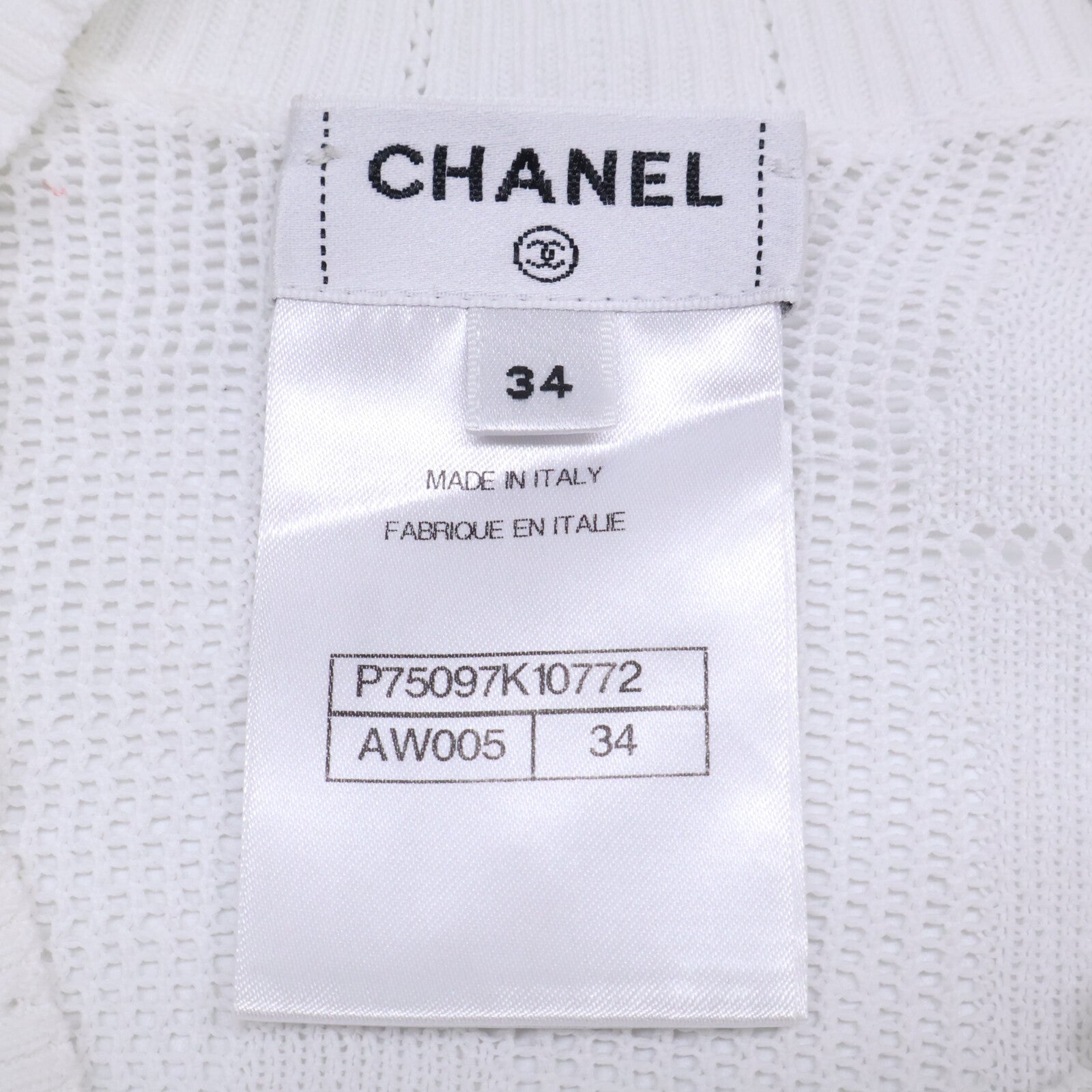 CHANEL シャネル 【美品/国内正規/23SS】P75097K10772 コットン カメリアモチーフ シアー ニットセーター トップス