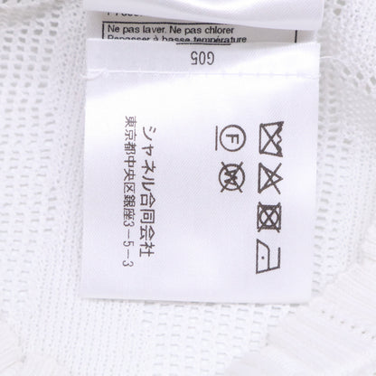 CHANEL シャネル 【美品/国内正規/23SS】P75097K10772 コットン カメリアモチーフ シアー ニットセーター トップス