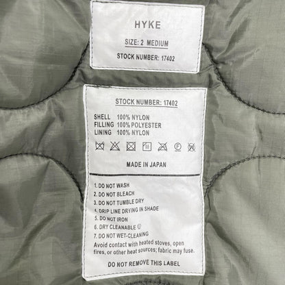 HYKE ハイク 17402 カーキ ナイロン QUILTED LINER JACKET/キルティングライナージャケット ジャケット
