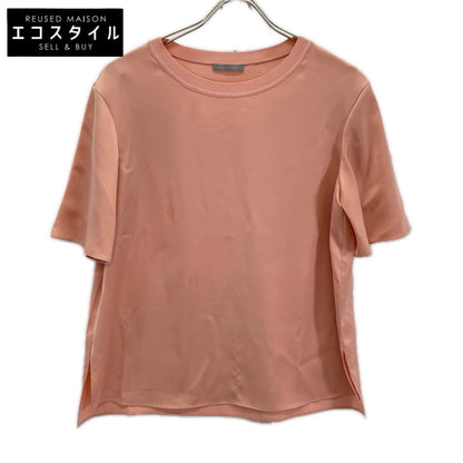 theory luxe セオリーリュクス 25年製 ピンク レーヨン フレンチスリーブ サイドスリット ブラウス トップス