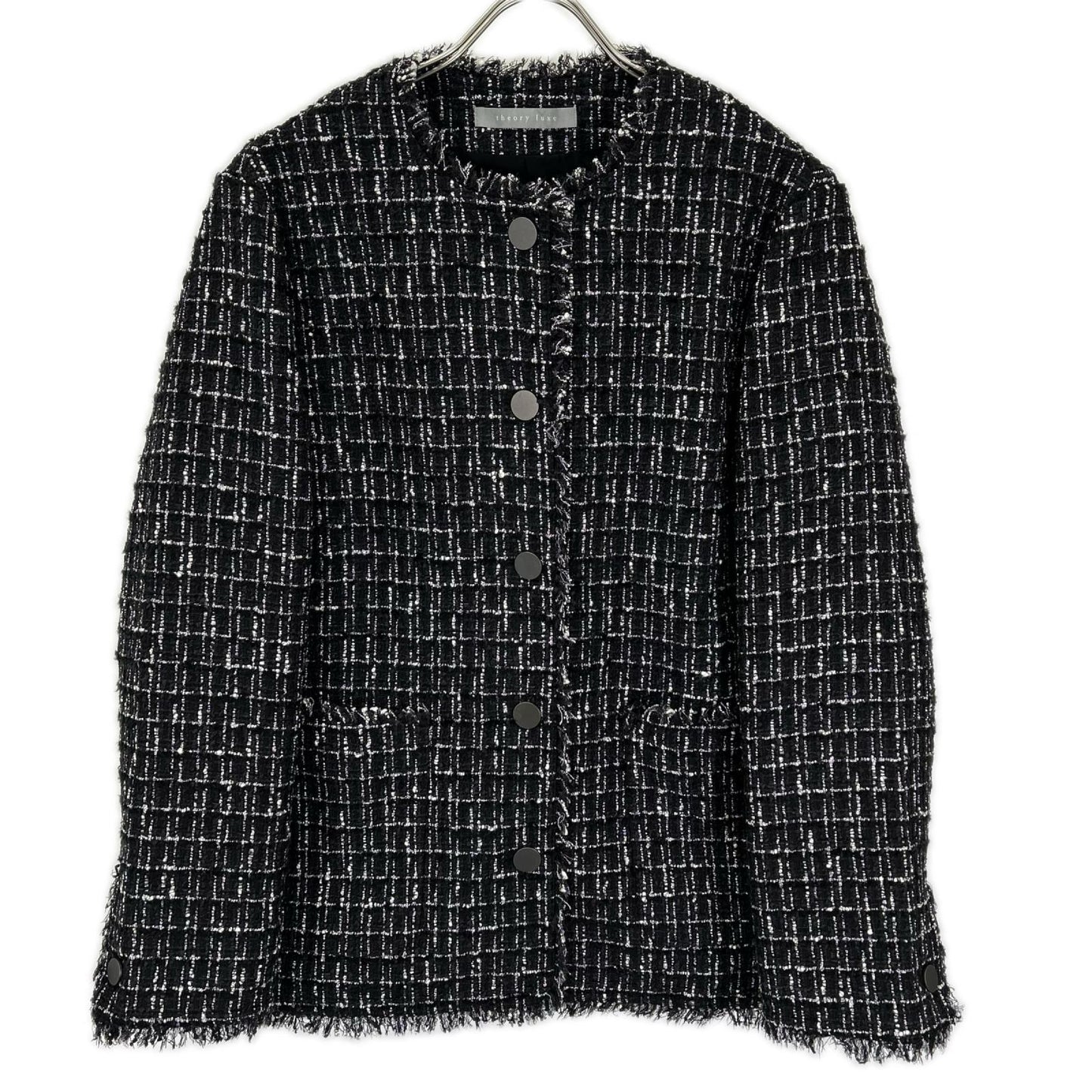 theory luxe セオリーリュクス 03-5104149 25年製 ブラック Noma Tweed Molly Jacket/ツイードジャケット ジャケット