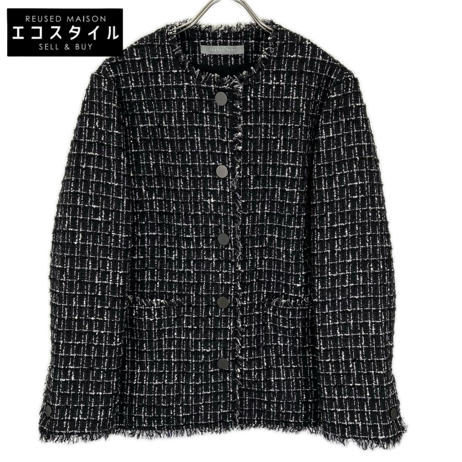 theory luxe セオリーリュクス 03-5104149 25年製 ブラック Noma Tweed Molly Jacket/ツイードジャケット ジャケット
