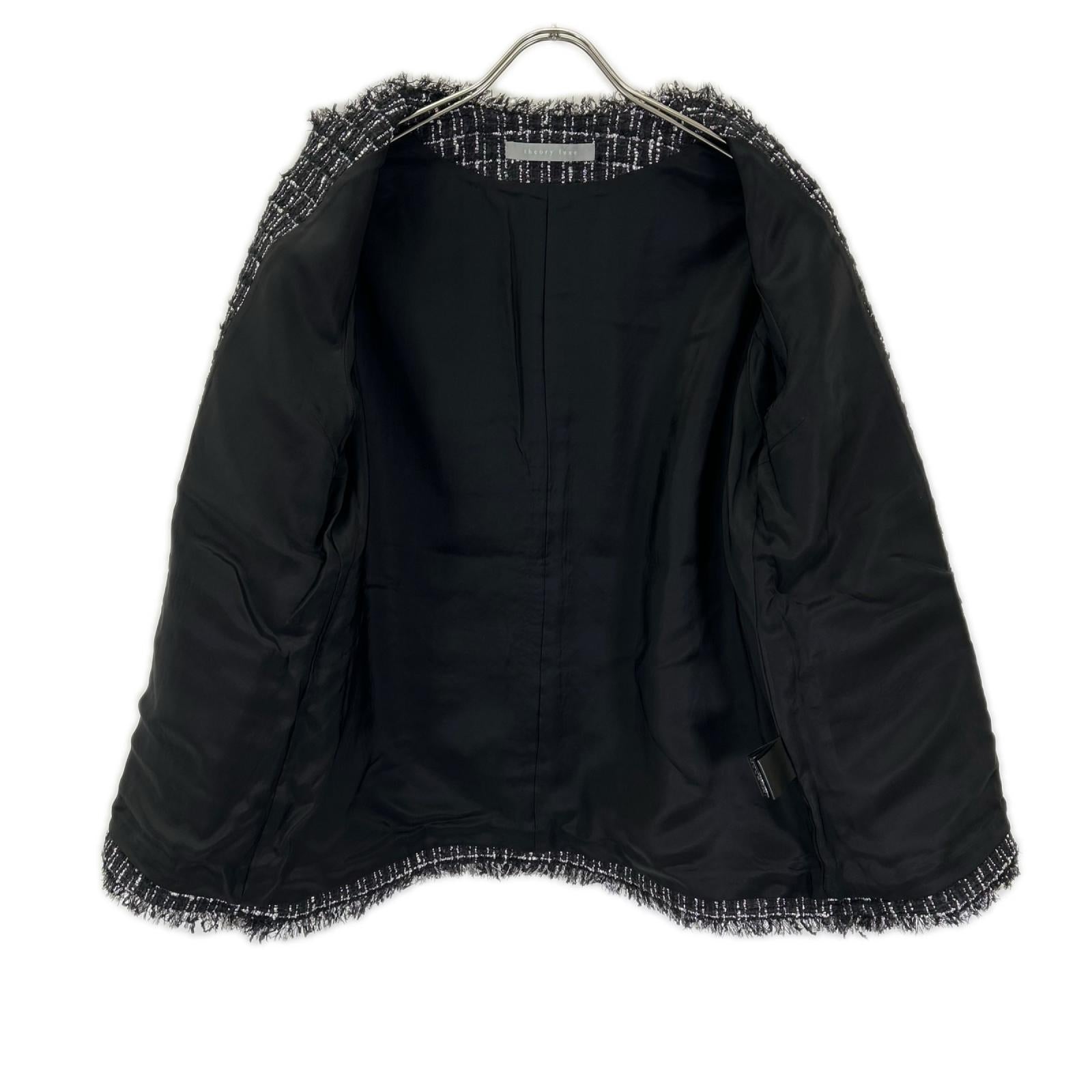 theory luxe セオリーリュクス 03-5104149 25年製 ブラック Noma Tweed Molly Jacket/ツイードジャケット ジャケット