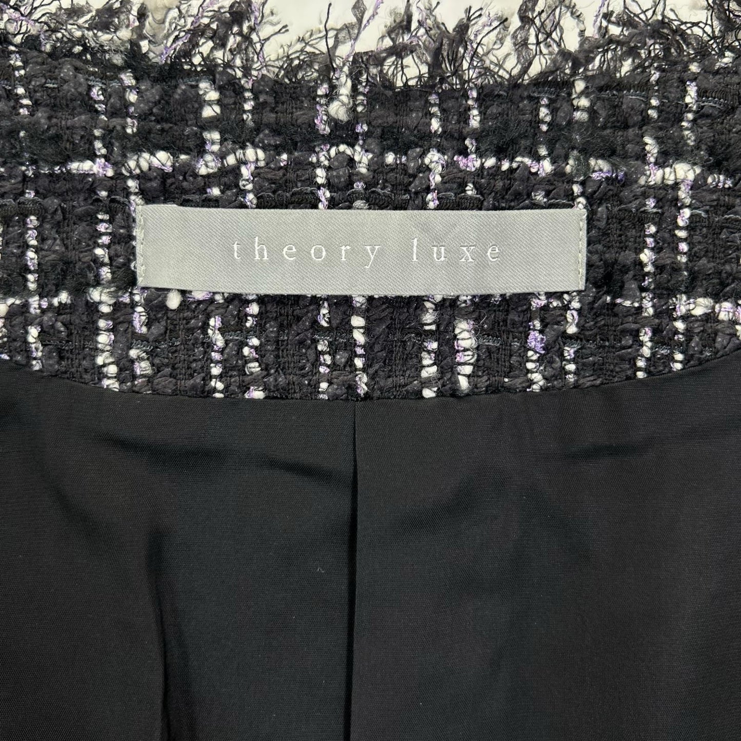 theory luxe セオリーリュクス 03-5104149 25年製 ブラック Noma Tweed Molly Jacket/ツイードジャケット ジャケット