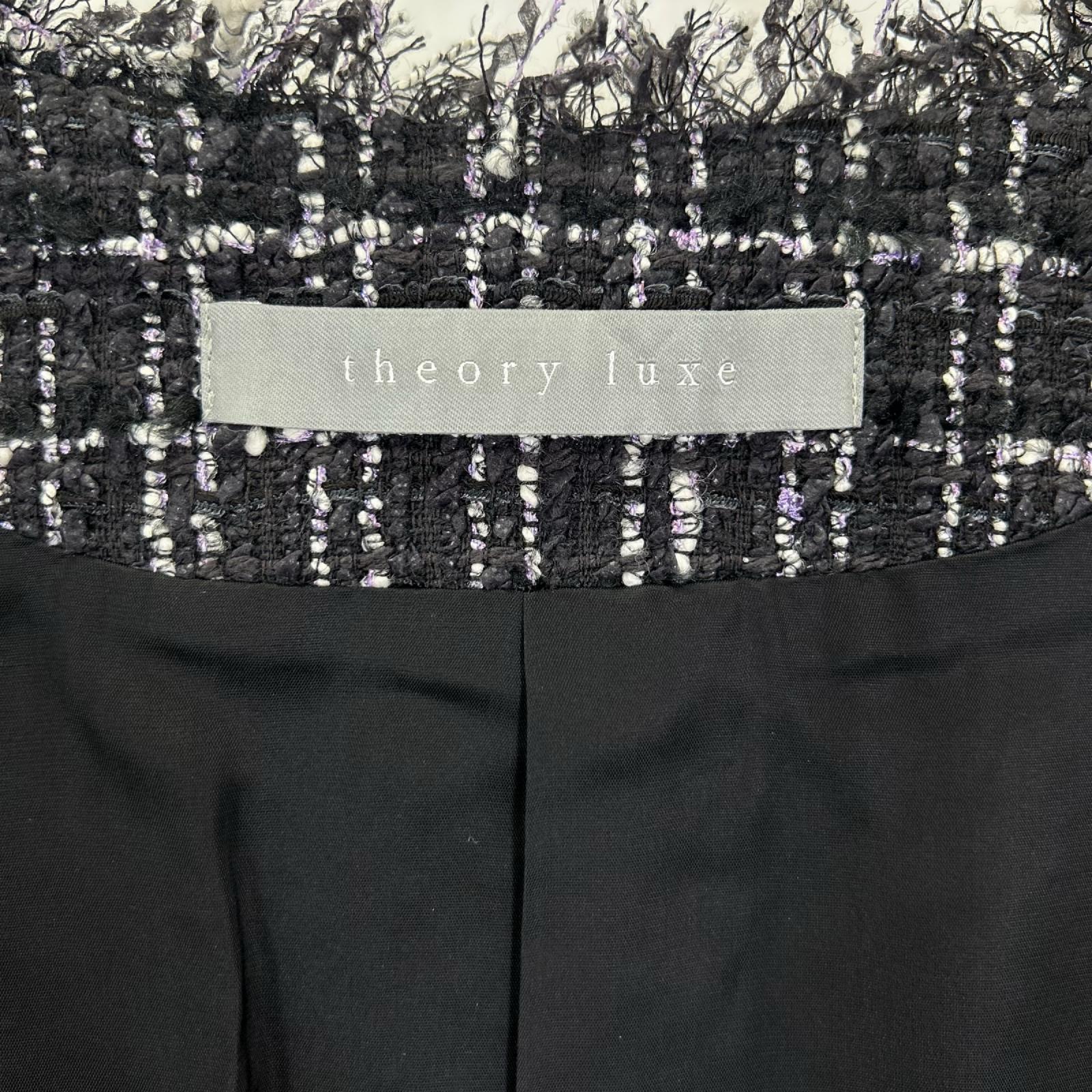 theory luxe セオリーリュクス 03-5104149 25年製 ブラック Noma Tweed Molly Jacket/ツイードジャケット ジャケット