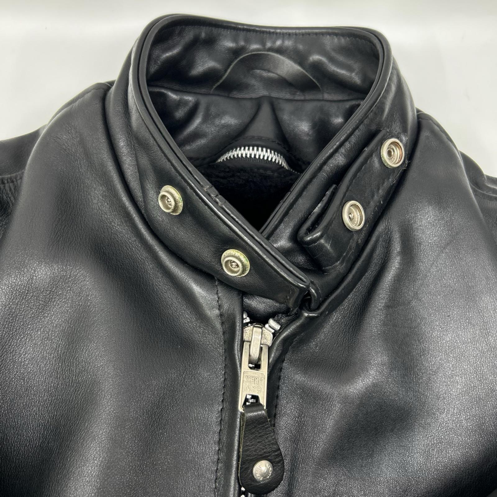 schott ショット ブラック 641 ライナー付きシングルライダースジャケット ジャケット