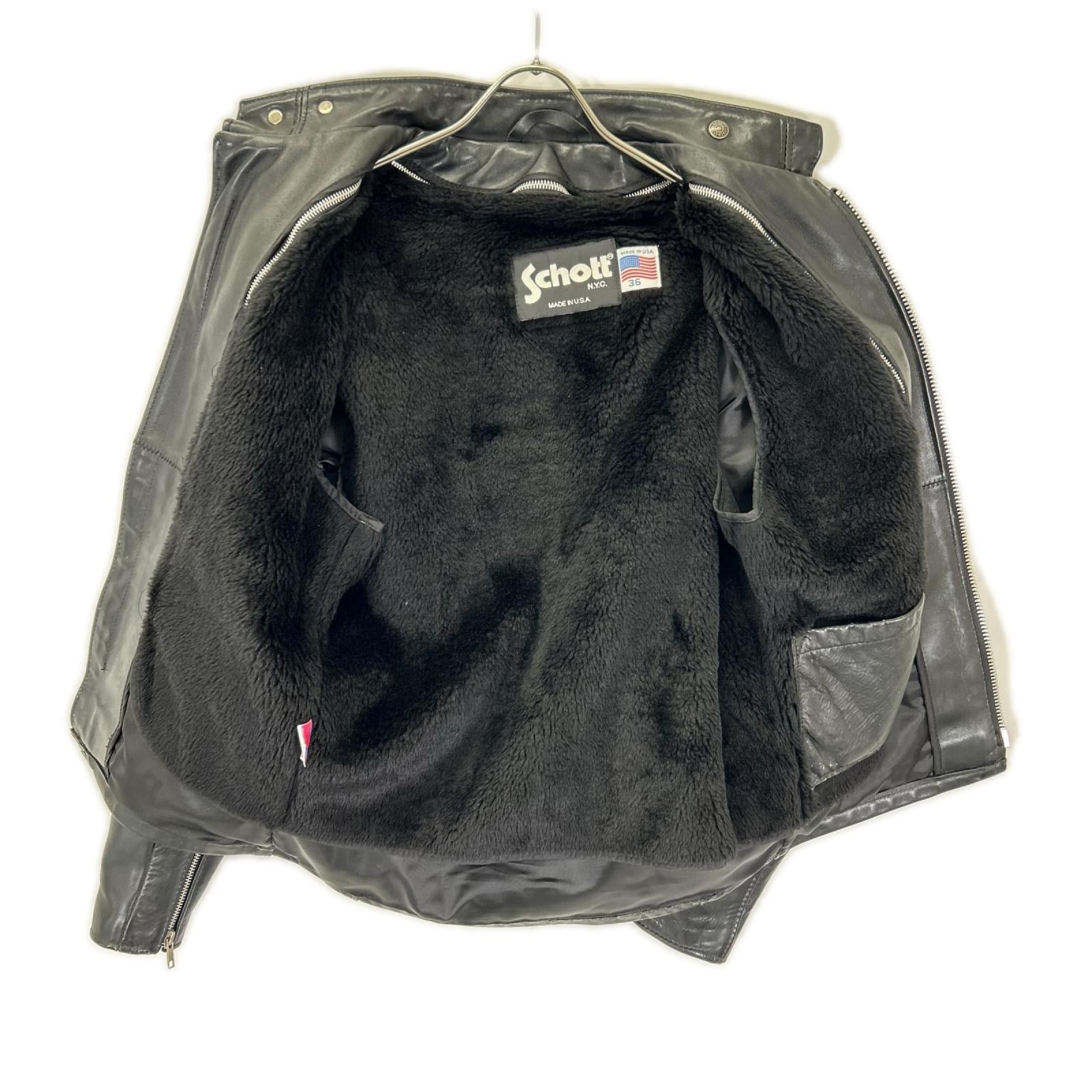 schott ショット ブラック 641 ライナー付きシングルライダースジャケット ジャケット