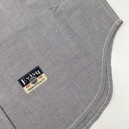 EVISU エヴィス グレー カモメプリント リラックスフィット ロングスリーブ オックスフォードシャツ トップス