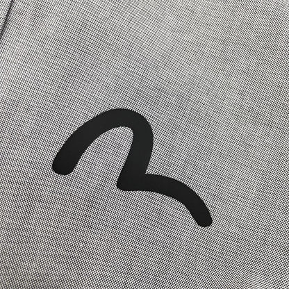 EVISU エヴィス グレー カモメプリント リラックスフィット ロングスリーブ オックスフォードシャツ トップス