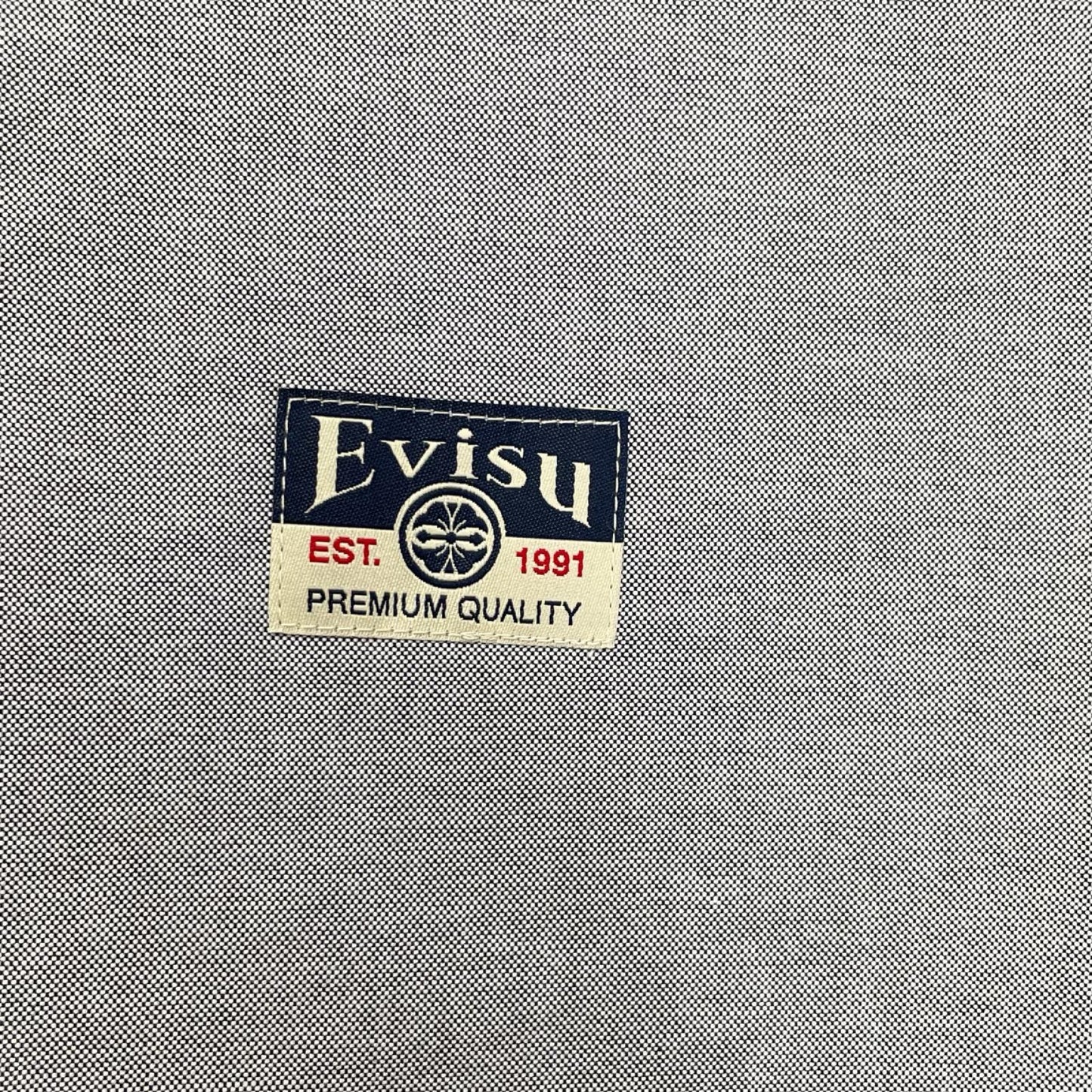 EVISU エヴィス グレー カモメプリント リラックスフィット ロングスリーブ オックスフォードシャツ トップス
