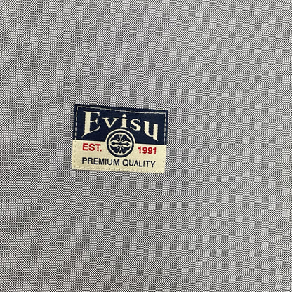 EVISU エヴィス グレー カモメプリント リラックスフィット ロングスリーブ オックスフォードシャツ トップス
