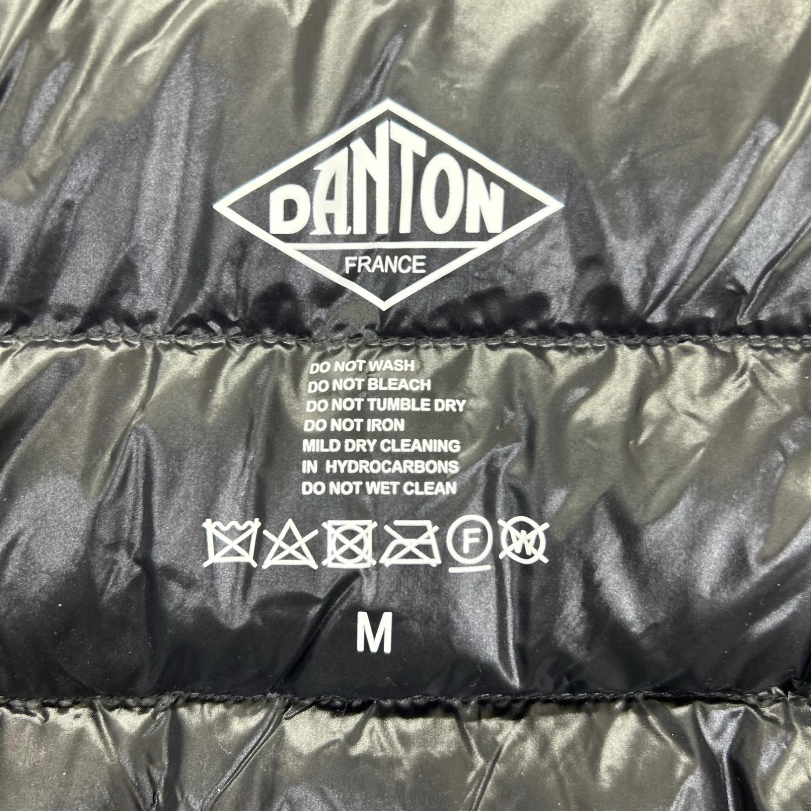 DANTON ダントン ブラック ナイロン ノーカラー ダウンジャケット ジャケット