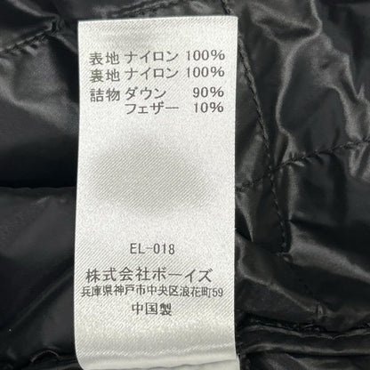 DANTON ダントン ブラック ナイロン ノーカラー ダウンジャケット ジャケット