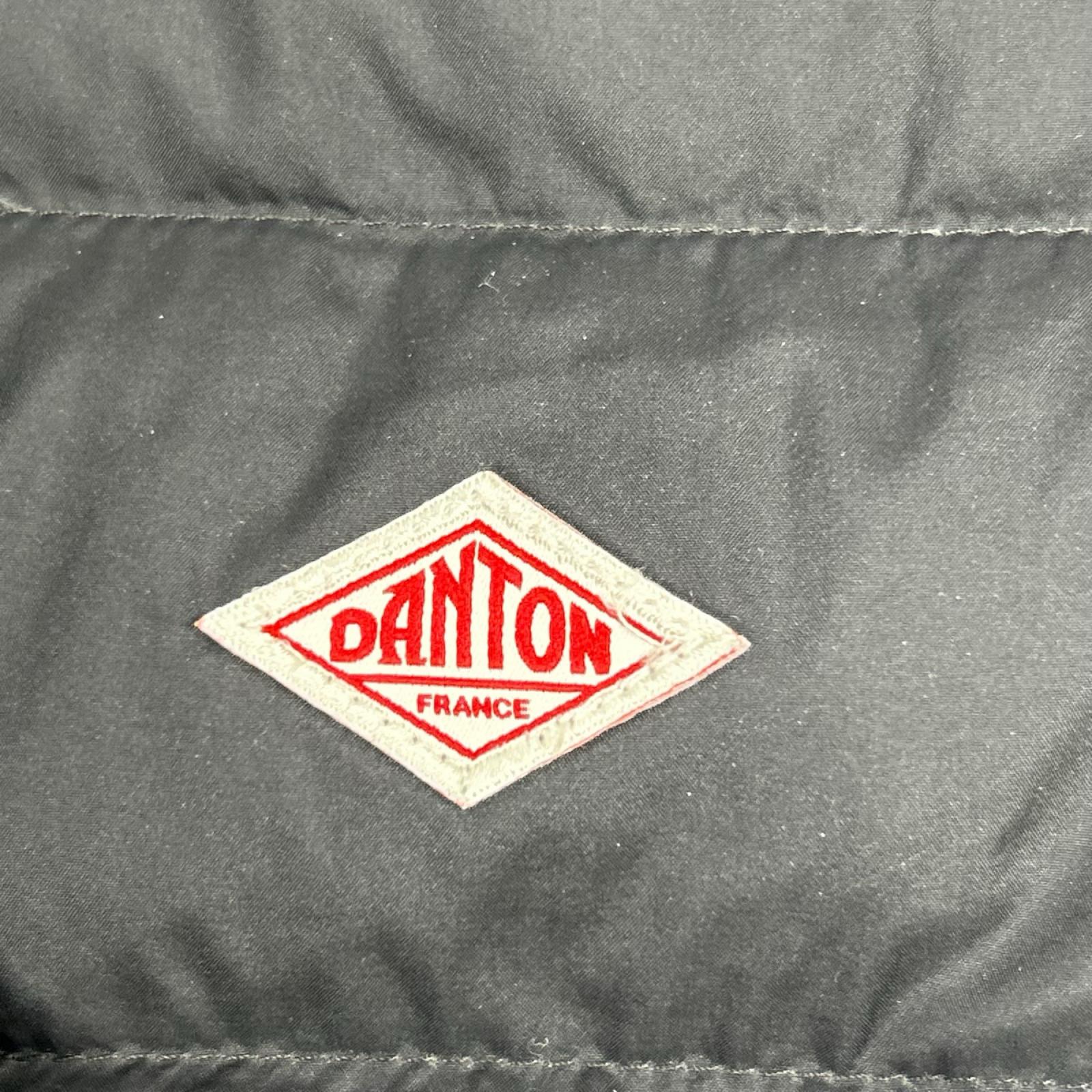 DANTON ダントン ブラック ナイロン ノーカラー ダウンジャケット ジャケット