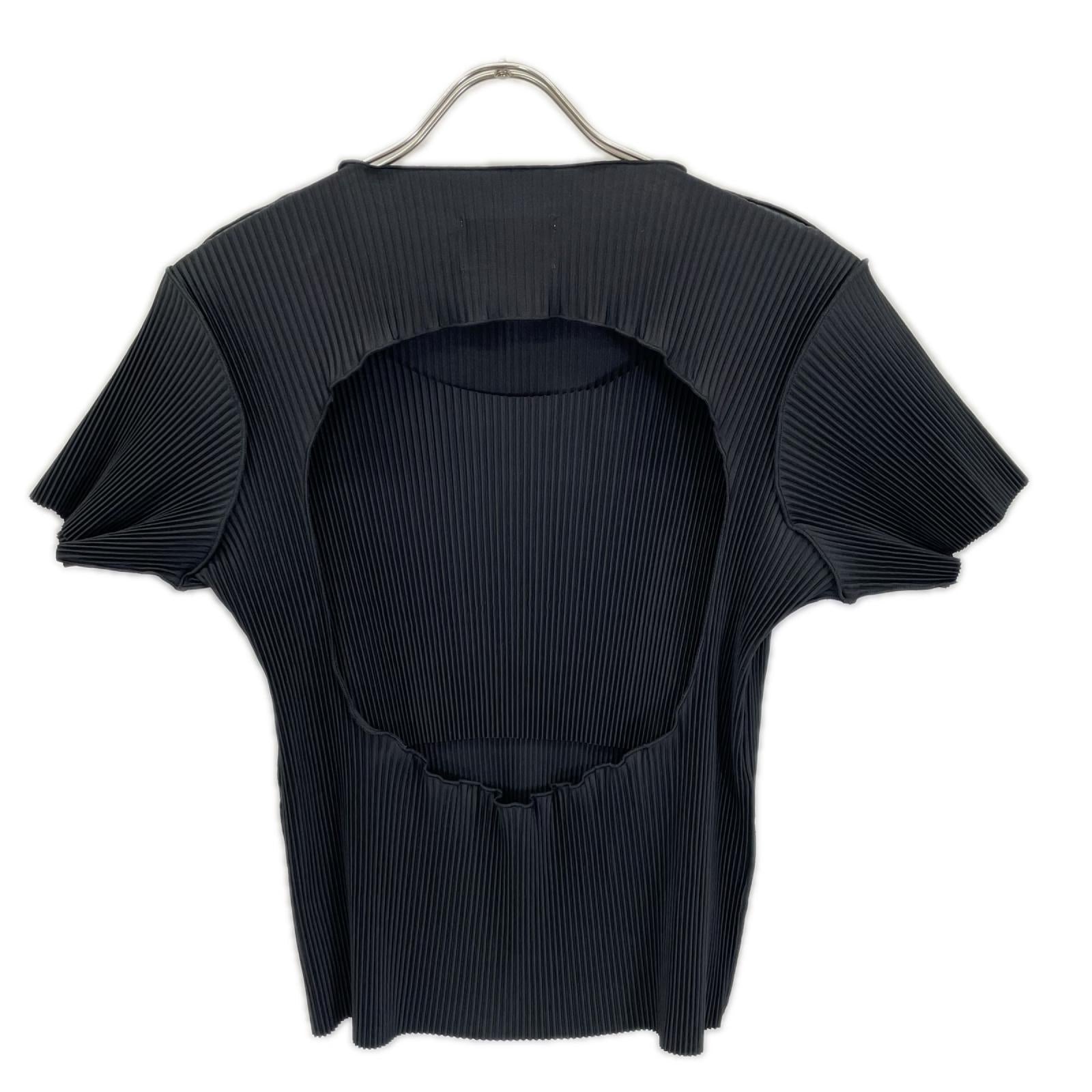 todo kotohayokozawa トゥードゥー コトハヨコザワ ブラック wave tiny top short sleeve プリーツデザインショートスリーブトップス トップス