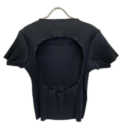 todo kotohayokozawa トゥードゥー コトハヨコザワ ブラック wave tiny top short sleeve プリーツデザインショートスリーブトップス トップス