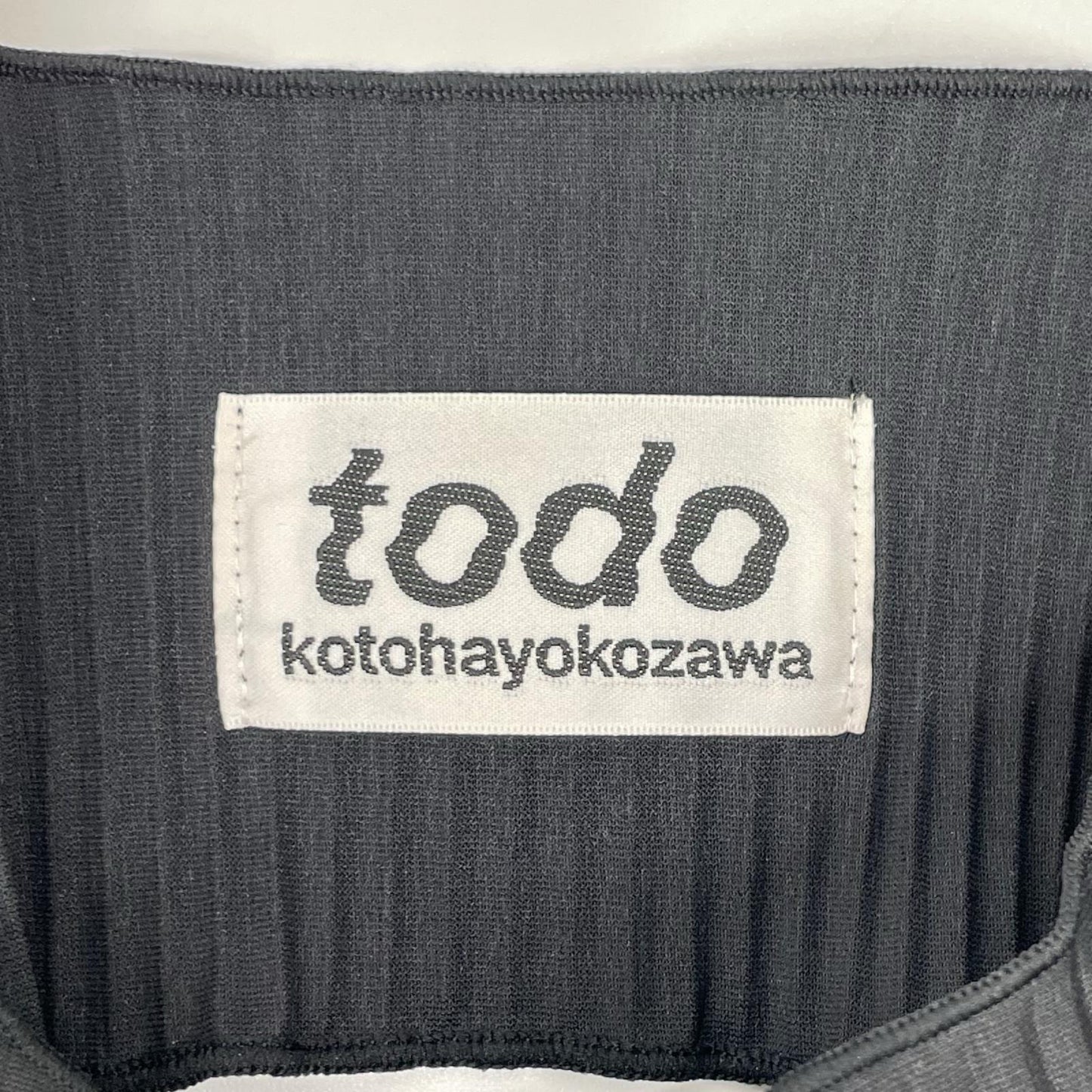 todo kotohayokozawa トゥードゥー コトハヨコザワ ブラック wave tiny top short sleeve プリーツデザインショートスリーブトップス トップス