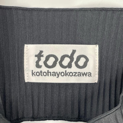 todo kotohayokozawa トゥードゥー コトハヨコザワ ブラック wave tiny top short sleeve プリーツデザインショートスリーブトップス トップス