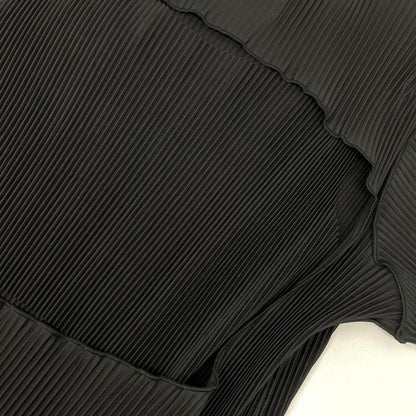 todo kotohayokozawa トゥードゥー コトハヨコザワ ブラック wave tiny top short sleeve プリーツデザインショートスリーブトップス トップス