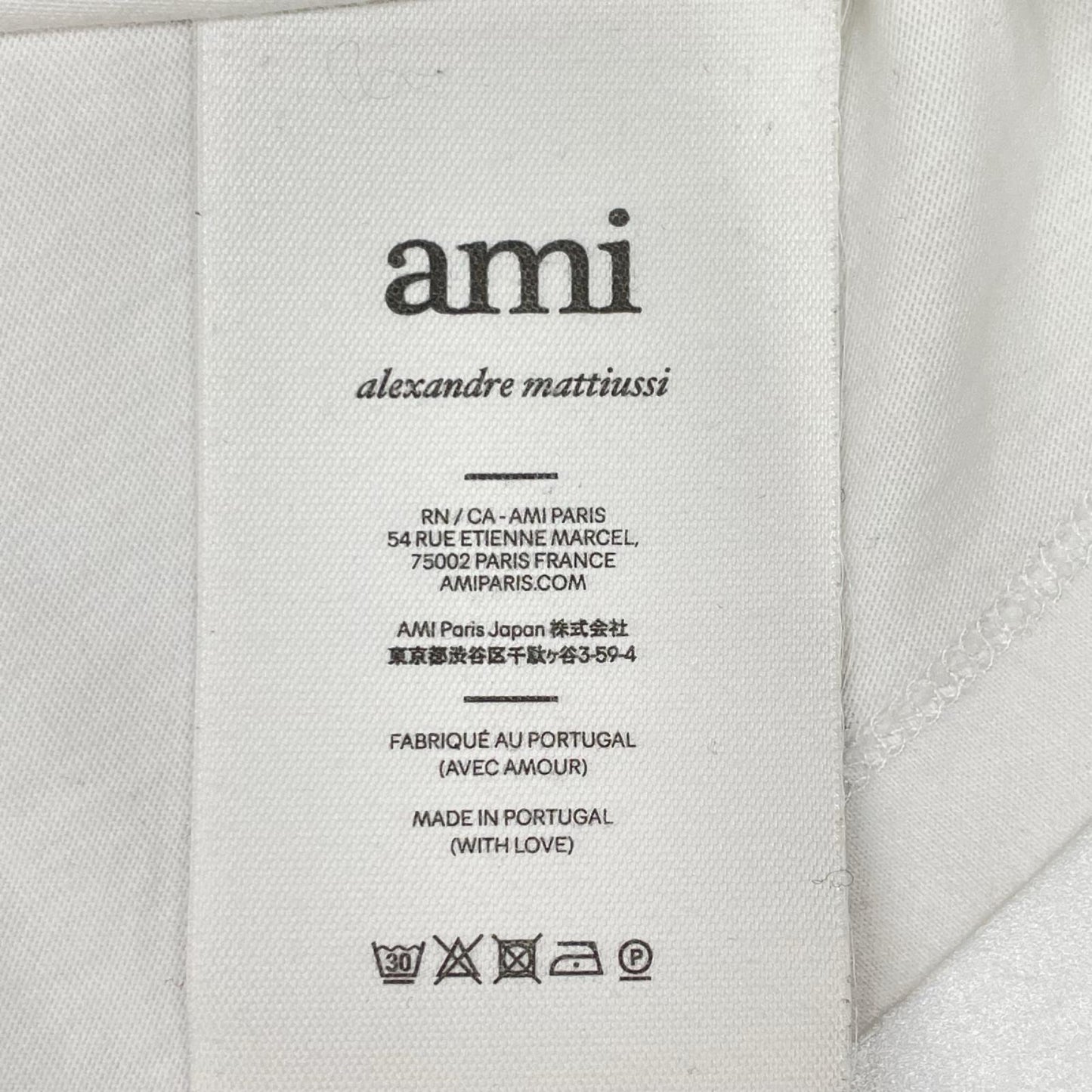 AMI PARIS アミパリス UTS003.724 25SS ホワイト AMI DE COEUR TSHIRT Tシャツ トップス