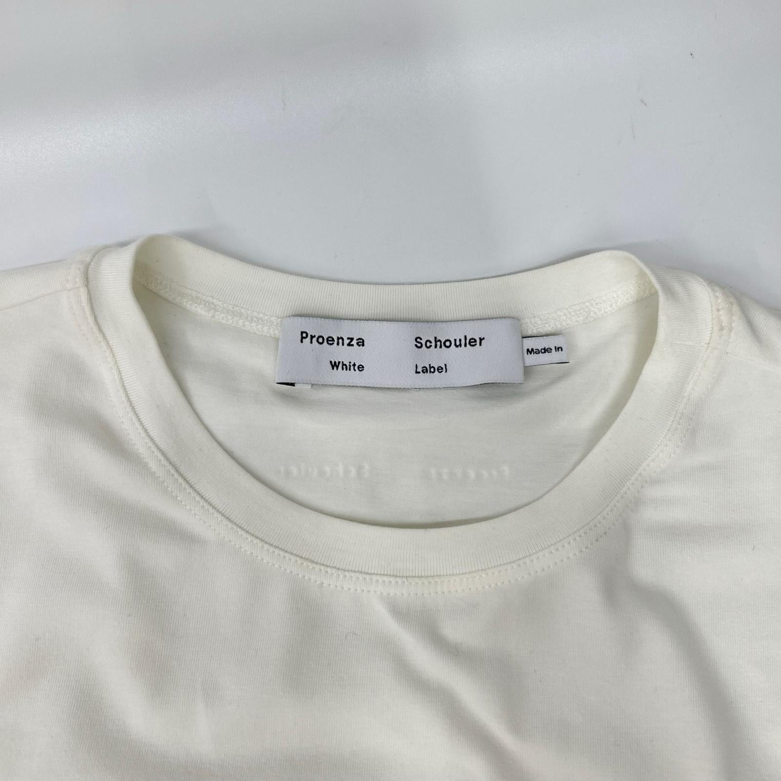 Proenza Schouler プロエンザスクーラー 【White Label】ホワイト サイドドローストリングギャザーTシャツ トップス