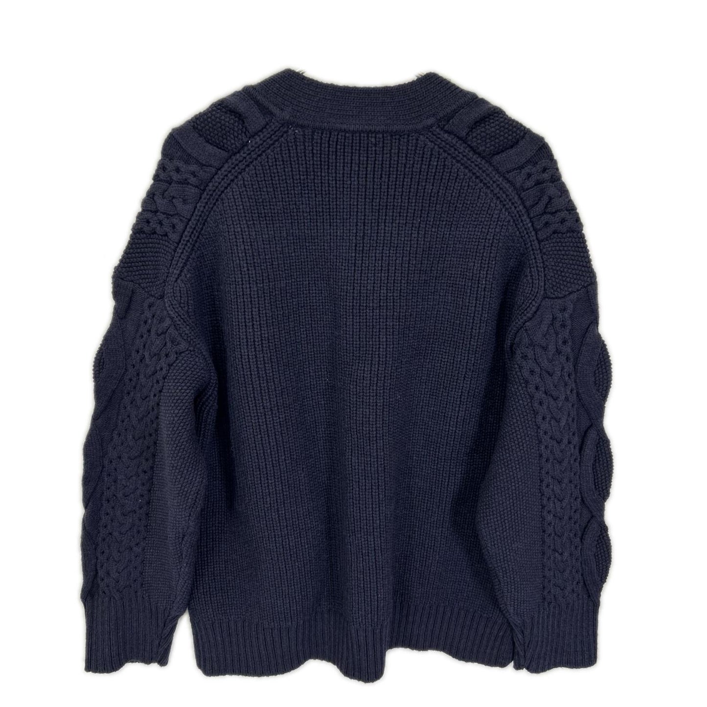 3.1 Phillip lim スリーワンフィリップリム ネイビー ウール ケーブルニット 比翼ボタン カーディガン トップス