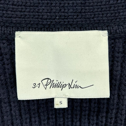3.1 Phillip lim スリーワンフィリップリム ネイビー ウール ケーブルニット 比翼ボタン カーディガン トップス